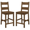 Set of 2 Counter Height Stools, Brown