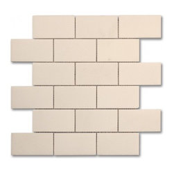 White thassos polished 2x4 Brick pattern stone mosaic - Tile