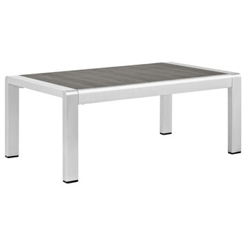 Modern Contemporary Urban Design Outdoor Patio Coffee Table, Gray Gray, Aluminum