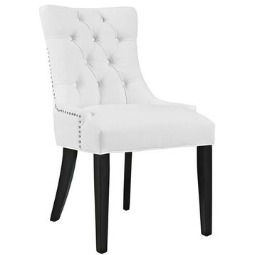 Hawthorne Collections 20.5" Modern Faux Leather Dining Side Chair in White