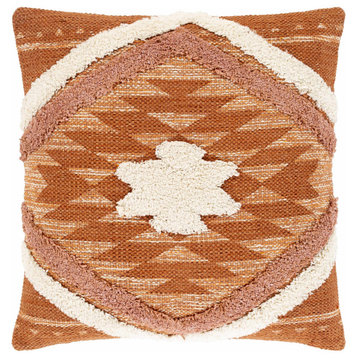 Hauteloom Reeves Cotton Bohemian Pillow Cover - 18" Square (With Down Insert)