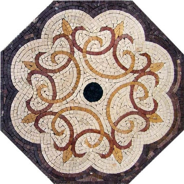 Octagonal Stone Mosaic, Tasra Purple, 12"x12"