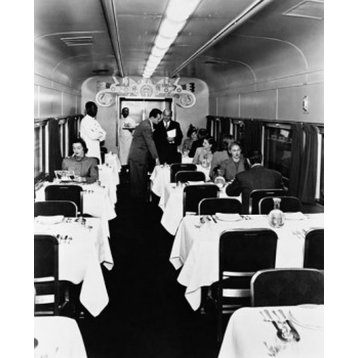 Group Of People In A Lounge Car Of A Passenger Train Santa Fe Super Chief Print