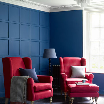 Duke Armchair and Bluebell Footstool