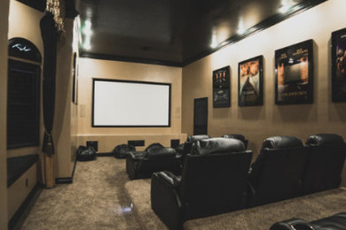 Elegant home theater photo in Seattle
