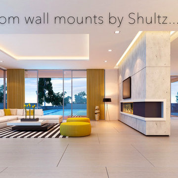 Recessed, Built in Above Fire Place Flat Screen TV Mount