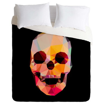 Deny Designs Three Of The Possessed Skull Sunrise Duvet Cover - Lightweight