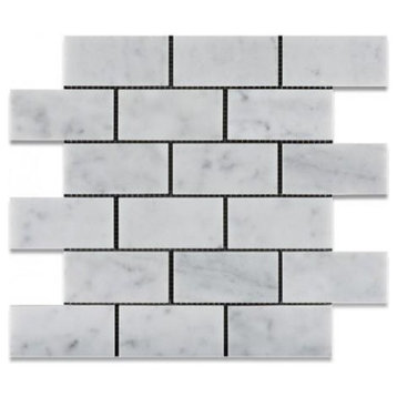 White Brick Mosaic Marble, Honed 2X4