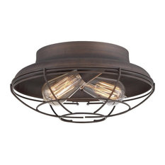Millennium Lighting Neo-Industrial 2-Light Flushmount, Rubbed Bronze, 5382-RBZ