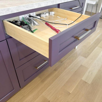 Eclectic Kitchen Island with Hidden In-Drawer Charging