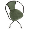 Oregon Upholstered Task Chair, Black Metal, Green Pu