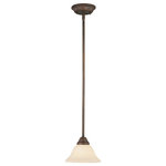 Livex Lighting - Coronado Mini Pendant, Imperial Bronze - Classic imperial bronze one light mini pendant paired with vintage scavo glass. Timeless in its vintage appeal, this light is stylish for both new and restored homes.