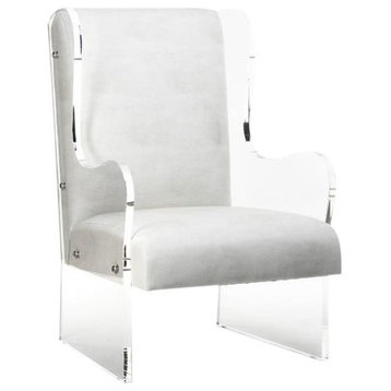 Wingback Chair WIng Arctic White Polyurethane Acrylic Poly