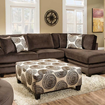 Groovy Chocolate Two Piece Sectional Sofa