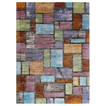 Success Nyssa Abstract Geometric Mosaic 5x8 Area Rug, Multicolored