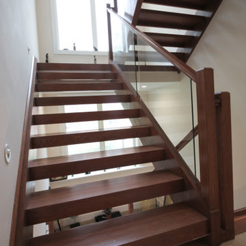 Project #78 | Modern Wood Staircase with Glass Panels