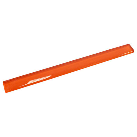 1"x11.75" Sylvan Glass Pencil Liner Tile, Fire Orange