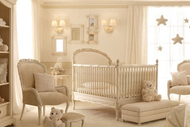 Inspiration for a classic gender neutral nursery in London.