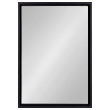 Evans Framed Floating Wall Mirror, Black 18x24