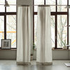 Silver Stone Washed Rod Pocket Linen Curtain Panel, 53"x108"