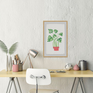 "Tropical Leaves III" Framed Painting Print