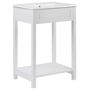 Modway Altura 24" MDF Ceramic and Particleboard Bathroom Vanity in White