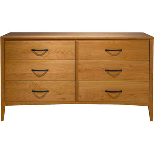 Urban 6 Drawer Double Dresser Maple Chestnut Transitional