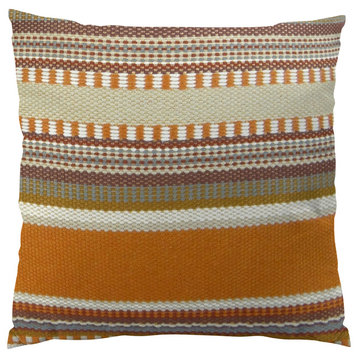 Plutus Chic Stripe Saffron Handmade Throw Pillow, Single Sided, 22x22