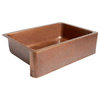 Adams Copper 33" Single Bowl Farmhouse Apron Kitchen Sink with Bridge Faucet Kit