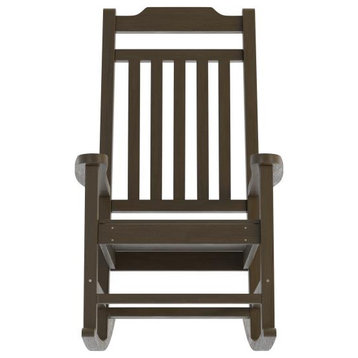 Winston All-Weather Poly Resin Wood Rocking Chair, Mahogany