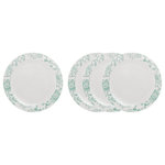 Godinger - Claro Dusty Floral Dinner Plate Set of 4 - Floral detailing in green hues that bring springtime to your dining table. Whether you're having a casual dinner with family or a weekend brunch with close friends, it mixes well with white dinnerware.