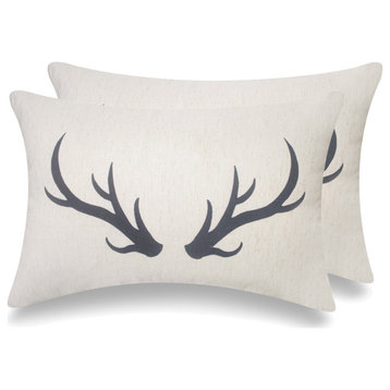Antler Icons Throw Pillow, Set of 2, 16 X 24 Inches