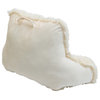 Shaggy Faux Fur Bed Rest Pillow Shell and Inserts, Ivory, 20" X 18" X 17"