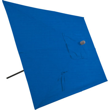 10'x6.5' Rectangular Auto Tilt Market Umbrella, Black Frame, Sunbrella, Pacific
