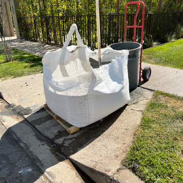Culver City, Ca , decomposed granite base for fire pit, pathway with pavers,.