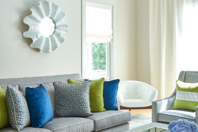 Example of a transitional home design design in New York