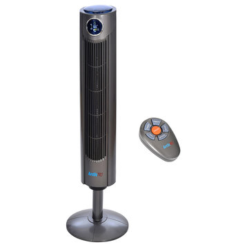 "Arctic-Pro Digital Screen Oscillating Tower Fan with Remote Control, Dark G"