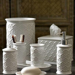 "Deco Fans" Porcelain Bath Accessories by Kassatex - Bathroom Accessories