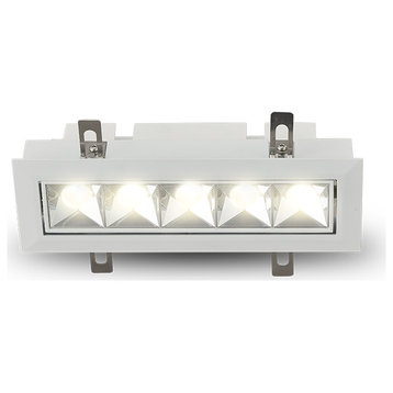 5 Lights Integrated LED Adjustable Recessed Downlight w/ Trim Comm. Grade, White
