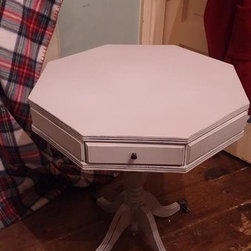 SOLD-Shabby chic octagonal drum table...&pound;45.00 - Products
