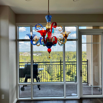 Murano Glass Arlecchino Chandelier Upward Lights