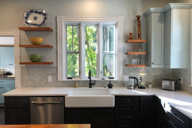 Inspiration for a transitional home design remodel in Boston
