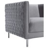 Sal Woven Chair,Grey w/ Silver Stainless Steel Legs