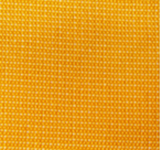 Tan Circle Dining Chair, Yellow and White Cushion