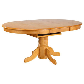 Sunset Trading Oak Selections 66" Oval Extendable Wood Dining Table in Oak
