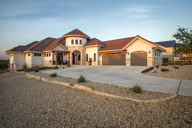 Mediterranean exterior home idea in Austin