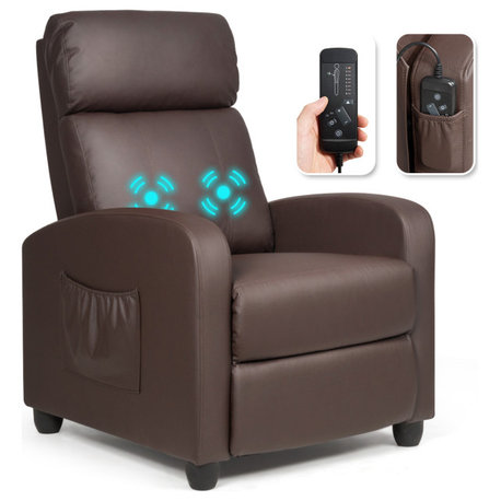 Recliner Massage Chair, Ergonomic Adjustable Single Sofa with Padded Seat