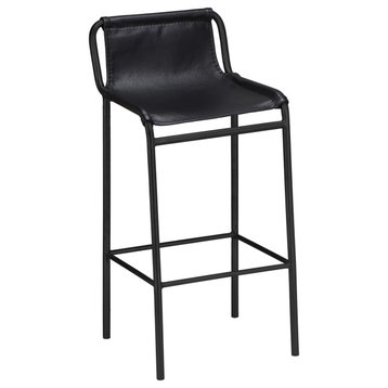 Dax Black Faux Leather Counter Stool, Black