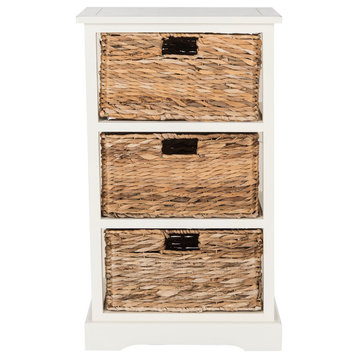 Halle Storage Side Table - Distressed, White