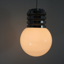 l&aacute;mpara de techo de cristal y acero cromado a&ntilde;os 60. E24 - Pendant Lighting